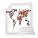 Maxbell Sherpa Fleece Throw Blanket Plush Sofa Blanket for Kids Adults Flower