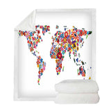 Maxbell Sherpa Fleece Throw Blanket Plush Sofa Blanket for Kids Adults Flower