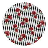 Maxbell Stretch Round Dining Table Top Cover Waterproof Tablecloth Rose Flower