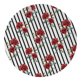 Maxbell Stretch Round Dining Table Top Cover Waterproof Tablecloth Rose Flower