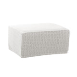 Maxbell Elastic Jacquard Storage Ottoman Cover Footstool Slipcover Protector White Grey