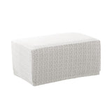 Maxbell Elastic Jacquard Storage Ottoman Cover Footstool Slipcover Protector White Grey