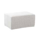 Maxbell Elastic Jacquard Storage Ottoman Cover Footstool Slipcover Protector White Grey