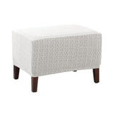 Maxbell Elastic Jacquard Storage Ottoman Cover Footstool Slipcover Protector White Grey