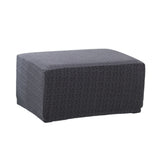 Maxbell Elastic Jacquard Storage Ottoman Cover Footstool Slipcover Protector Gray