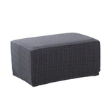 Maxbell Elastic Jacquard Storage Ottoman Cover Footstool Slipcover Protector Gray