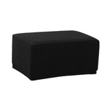 Maxbell Elastic Jacquard Storage Ottoman Cover Footstool Slipcover Protector Black
