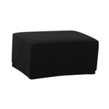Maxbell Elastic Jacquard Storage Ottoman Cover Footstool Slipcover Protector Black