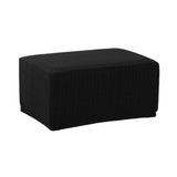 Maxbell Elastic Jacquard Storage Ottoman Cover Footstool Slipcover Protector Black