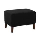Maxbell Elastic Jacquard Storage Ottoman Cover Footstool Slipcover Protector Black