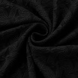 Maxbell Elastic Jacquard Storage Ottoman Cover Footstool Slipcover Protector Black