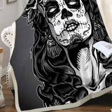 Maxbell Soft Comfortable Digital Printing Flannel Blanket Sofa Throw  Woman