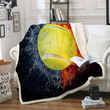 Maxbell Soft Comfortable Digital Printing Flannel Blanket Sofa Throw  Water Fireball