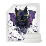 Maxbell Soft Comfortable Digital Printing Flannel Blanket Sofa Throw  Bat
