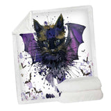 Maxbell Soft Comfortable Digital Printing Flannel Blanket Sofa Throw  Bat