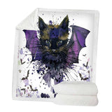 Maxbell Soft Comfortable Digital Printing Flannel Blanket Sofa Throw  Bat