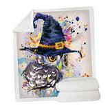 Maxbell Soft Comfortable Digital Printing Flannel Blanket Sofa Throw  Owl