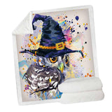 Maxbell Soft Comfortable Digital Printing Flannel Blanket Sofa Throw  Owl