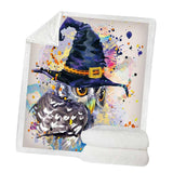 Maxbell Soft Comfortable Digital Printing Flannel Blanket Sofa Throw  Owl