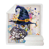 Maxbell Soft Comfortable Digital Printing Flannel Blanket Sofa Throw  Owl