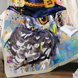 Maxbell Soft Comfortable Digital Printing Flannel Blanket Sofa Throw  Owl