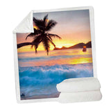 Maxbell Soft Warm Fleece Throw Blanket for Couch Sofa 50 x 60'' Sea Scenery-B