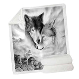 Maxbell Soft Warm Fleece Throw Blanket for Couch Sofa 50 x 60'' Wolf-A