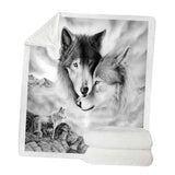 Maxbell Soft Warm Fleece Throw Blanket for Couch Sofa 50 x 60'' Wolf-A