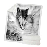 Maxbell Soft Warm Fleece Throw Blanket for Couch Sofa 50 x 60'' Wolf-A
