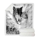 Maxbell Soft Warm Fleece Throw Blanket for Couch Sofa 50 x 60'' Wolf-A