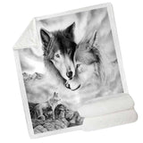 Maxbell Soft Warm Fleece Throw Blanket for Couch Sofa 50 x 60'' Wolf-A