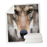 Maxbell Soft Warm Fleece Throw Blanket for Couch Sofa 50 x 60'' Wolf-B