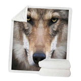 Maxbell Soft Warm Fleece Throw Blanket for Couch Sofa 50 x 60'' Wolf-B