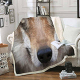 Maxbell Soft Warm Fleece Throw Blanket for Couch Sofa 50 x 60'' Wolf-B