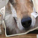 Maxbell Soft Warm Fleece Throw Blanket for Couch Sofa 50 x 60'' Wolf-B