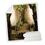 Maxbell Soft Warm Fleece Throw Blanket for Couch Sofa 50 x 60'' Forest View