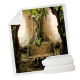 Maxbell Soft Warm Fleece Throw Blanket for Couch Sofa 50 x 60'' Forest View