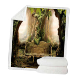 Maxbell Soft Warm Fleece Throw Blanket for Couch Sofa 50 x 60'' Forest View