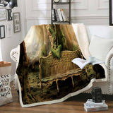 Maxbell Soft Warm Fleece Throw Blanket for Couch Sofa 50 x 60'' Forest View