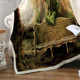 Maxbell Soft Warm Fleece Throw Blanket for Couch Sofa 50 x 60'' Forest View