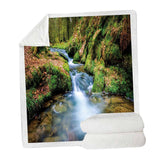 Maxbell Soft Warm Fleece Throw Blanket for Couch Sofa 50 x 60'' Mountain River