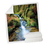 Maxbell Soft Warm Fleece Throw Blanket for Couch Sofa 50 x 60'' Mountain River