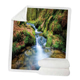 Maxbell Soft Warm Fleece Throw Blanket for Couch Sofa 50 x 60'' Mountain River