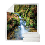 Maxbell Soft Warm Fleece Throw Blanket for Couch Sofa 50 x 60'' Mountain River