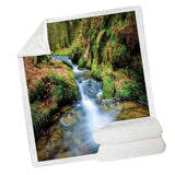 Maxbell Soft Warm Fleece Throw Blanket for Couch Sofa 50 x 60'' Mountain River