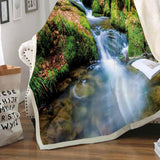 Maxbell Soft Warm Fleece Throw Blanket for Couch Sofa 50 x 60'' Mountain River