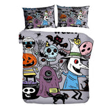 Maxbell 3Piece Halloween Theme Bedding Linen 1 Duvet Cover+2 Pillowcases E_70x90inch
