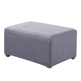 Maxbell 2xStretch Ottoman Pouf Cover Footrest Stool Slipcover Protector a Gray