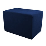 Maxbell Big Size Ottoman Pouf Cover Stretchy Footrest Stool Slipcover  Deep Blue