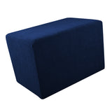 Maxbell Big Size Ottoman Pouf Cover Stretchy Footrest Stool Slipcover  Deep Blue